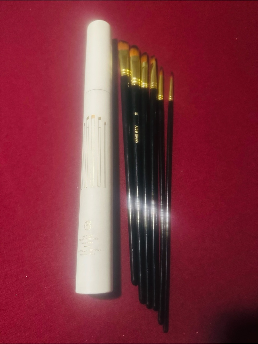 2/$25 Indigo 6 pc Paintbrush Set with Cream Storage Tube. Never used.